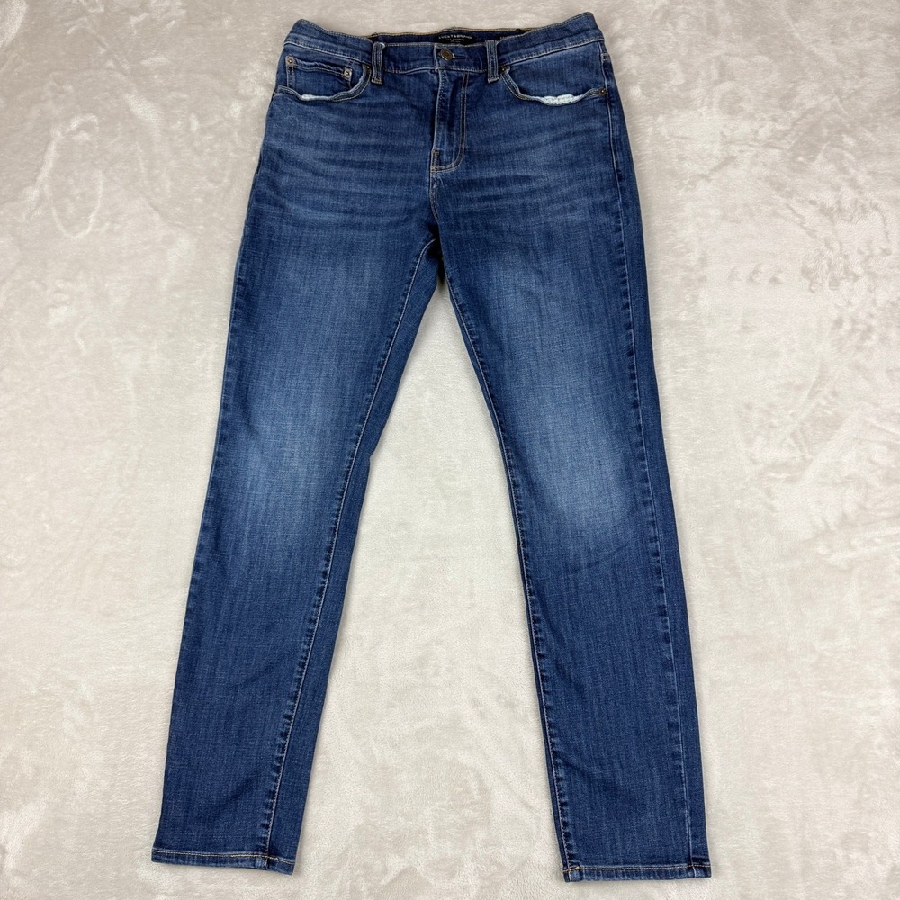 Lucky Brand 411 Athletic Taper Jeans Mens 32x32 Blue Stretch Preppy Casual
